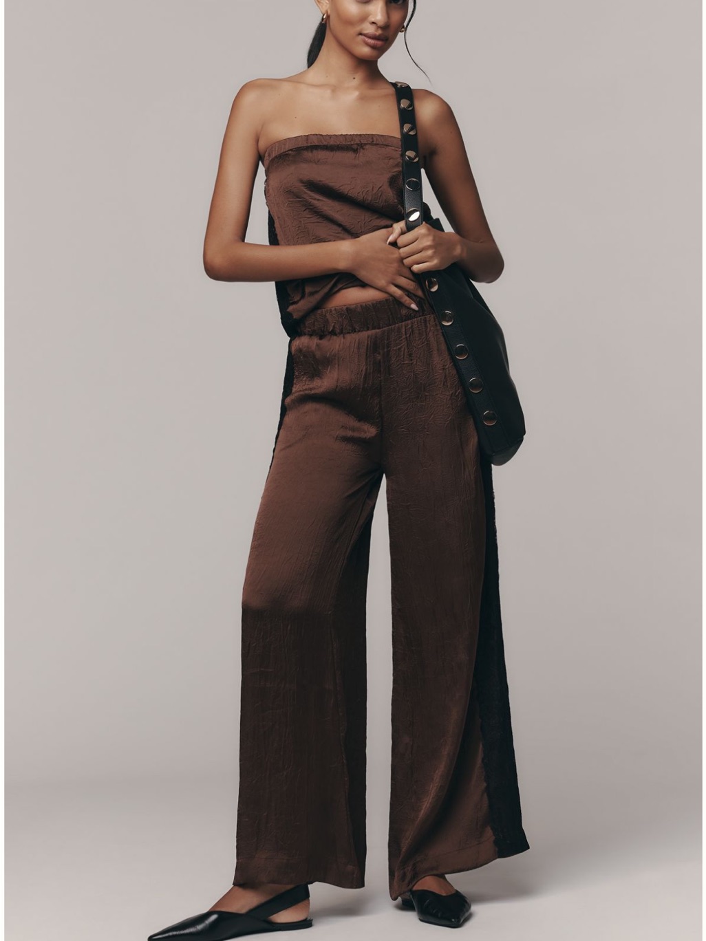 By Anthropologie Satin Wide Leg Pants - Nwt - Size Medium